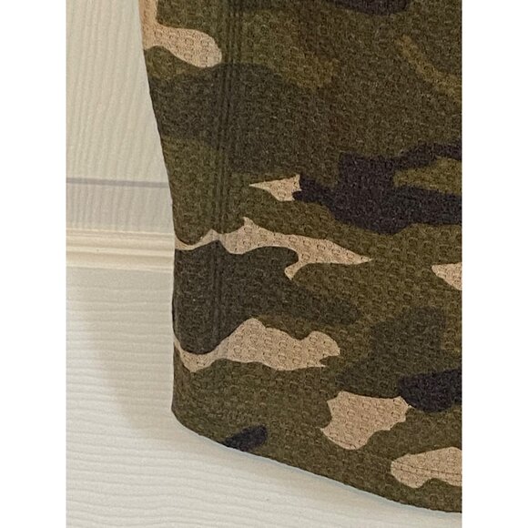 Express Camouflage Print Waffle Knit Dolman Sleeve Top For Women - Picture 6 of 16